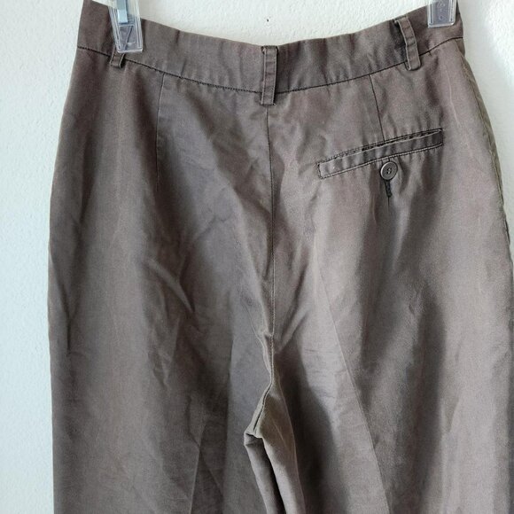 CALVIN KLEIN Vintage women brown taupe trousers Sz 6 High Waist Ankle Length - Picture 4 of 8